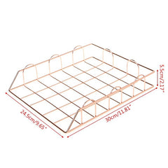 Folding Wrought Iron Letter Magazine Newspaper Holder Storage Rack File Tray Office Desk Organizer Supplies