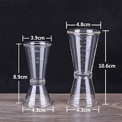 2 PCS PC Small Measuring Cup Device Double-headed Graduated Milk Tea Scale Cup Oz Measuring Tool, Large, Small