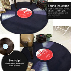 Creative Retro 3D DVR Record Carpet Round CD Floor Mat Home Decor Living Room Kid Bedroom Decoration  Rug,, Diameter 60cm, Diameter 80cm, Diameter 100cm