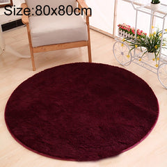 KSolid Round Carpet Soft Fleece Mat Anti-Slip Area Rug Kids Bedroom Door Mats, Diameter: 80cm