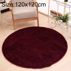 KSolid Round Carpet Soft Fleece Mat Anti-Slip Area Rug Kids Bedroom Door Mats, Diameter: 120cm