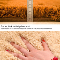 Faux Fur Rug Anti-slip Solid Bath Carpet Kids Room Door Mats Oval  Bedroom Living Room Rugs, 50x80cm, 60x90cm