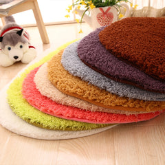 Faux Fur Rug Anti-slip Solid Bath Carpet Kids Room Door Mats Oval  Bedroom Living Room Rugs, 50x80cm, 60x90cm