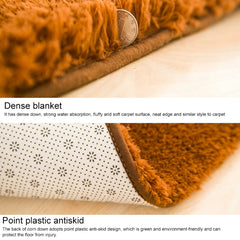 Faux Fur Rug Anti-slip Solid Bath Carpet Kids Room Door Mats Oval  Bedroom Living Room Rugs, 160x230cm
