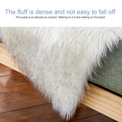 Creative Double Heart Imitation Wool Carpet Sofa Cushion Mat Plush Bedroom Living Room Floor Rugs, 35x70 cm