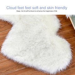 Creative Double Heart Imitation Wool Carpet Sofa Cushion Mat Plush Bedroom Living Room Floor Rugs, 60x120cm