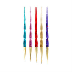 5 Piece/set Acrylic Phototherapy Nail Painting Flower Carved Crystal Pen Nail Pen