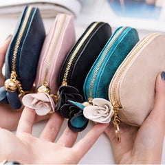 Creative Mini Cute Coin Purse with Flower Tassel Pendant