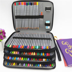 PU Leather School Pencil Case 184 Holes Large Capacity Colored Pencil Bag Box Multi-functional Pencilcase Art Supplies Gift