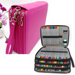 PU Leather School Pencil Case 184 Holes Large Capacity Colored Pencil Bag Box Multi-functional Pencilcase Art Supplies Gift