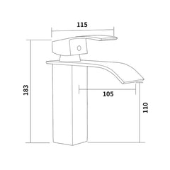 KOEN Waterfall Bathroom Faucet Sinks Mixer Tap Cold And Hot Water Tap, KOEN Waterfall Bathroom Faucet