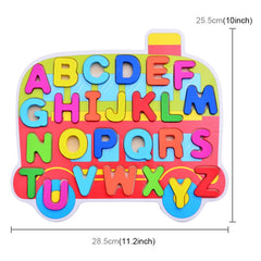 Children Puzzle Toys Nursery Cartoon Hand Grab Board Wooden Plywood Jigsaw Puzzle for Children Digital Alphabet Cognition