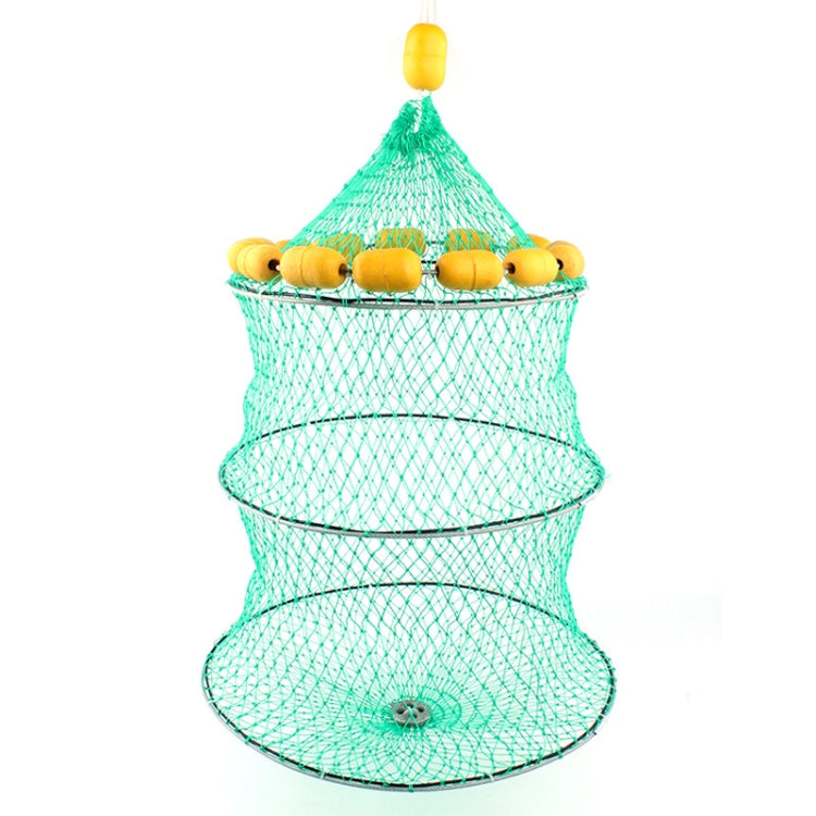 Outdoor Buoyancy Fishnet 3 Circle Fold Portable Fish Cage Multi-Float Sea Fishing Net, Buoyancy Fishnet