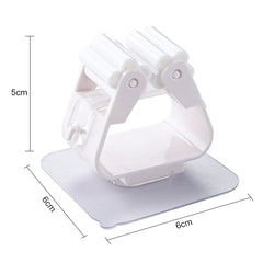 Mop Holder Wall Mounted Organizer Holder Household Kitchen Bathroom Adhesive Storage Broom Hanger Clip Hook Racks, Clip Hook White