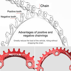 MOTSUV Round Narrow Wide Chainring MTB  Bicycle 104BCD Tooth Plate Parts, Disk 32T, Disk 34T, Disk 36T