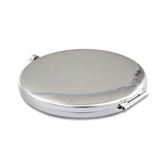 Diamond-encrusted Metal Double Side Folding Mini Portable Round Small Makeup Mirror, White, Red, Pink, Sky Blue, Green, Color White, Bright Black