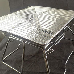 Liftable Barbecue Grill Camping Stainless Steel Folding Barbecue Grill Wood Charcoal Grill, 31x31x21cm