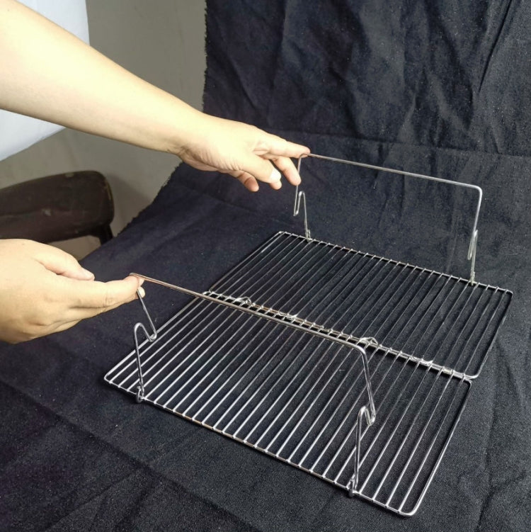 Liftable Barbecue Grill Camping Stainless Steel Folding Barbecue Grill Wood Charcoal Grill, 31x31x21cm