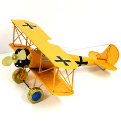 Home Decoration Ornaments Wrought Iron Crafts Retro Old Aircraft Model, Yellow, Green, Red, Blue
