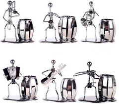 Iron Music Iron Man Brass Band Pen Holder Home Study Office Decoration Ornaments, C160 Guitar, C161 Violin, C164 Electric Guitar, C166 Accordion, C167 French Horn, C168 Saxophone, C169 Longhorn