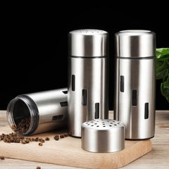 Stainless Steel Sauce Jars Chili Jars Barbecue Condiments Box Seasoning Jar Set, Small Hole, Large Hole, Mesh  Hole