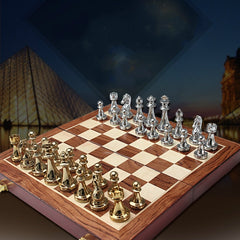 Zinc Alloy Simple European Chess Board Chess Set, European Chess Set