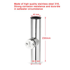 BSET MATEL Marine Hardware 316 Stainless Steel Fishing Rod Seat Yacht Sea Fishing Bracket, 19-26mm