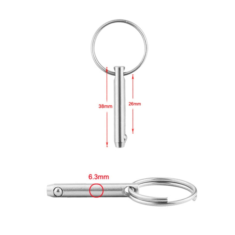 Boat Accessories 316 Stainless Steel Ball Pin Quick Release And Quick Release Safety Pin Spring Steel Ball Pin, Size: 6.3x38mm, 6.3x38mm