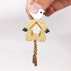 3 PCS 1:12 mini Dull House Dollhouse Wooden Wall Clock Bird Clock House Toy Simulation Clock Model, Simulation Clock