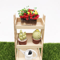 2 PCS 1:12 mini Doll House Dollhouse Garden Scene Simulation Flower Potted Clay Flower, Clay Flower