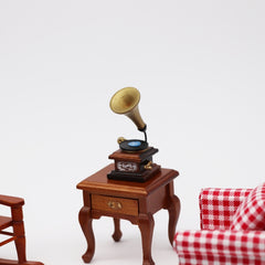 1:12 Mini House Toy Simulation Retro Gramophone with Record, Retro Gramophone with Record