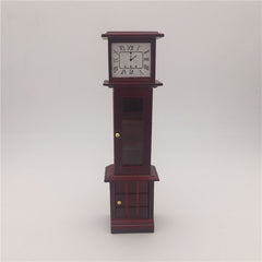 1:12 Mini House Toy Simulation Mahogany Vintage Clock, Vintage Clock