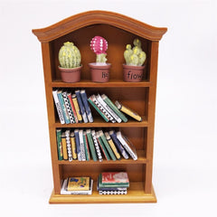 1:12 Mini House Toy Simulation Furniture Wooden Bookcase Mini House Toy, Wooden Bookcase