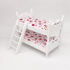 1:12 Mini House Toy Simulation Children Wooden Bunk Bed