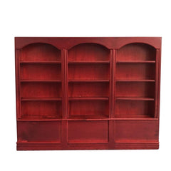 1:12 Mini House Toy Simulation Triple Display Cabinet, White, Red