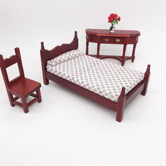 1:12 Mini House Toy Pocket Furniture Simulation Single Bed, Single Bed