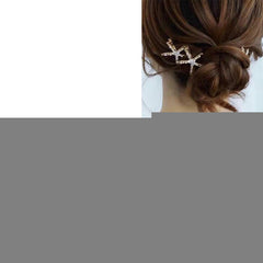 Fashion Rhinestone Pearl Starfish Hairpin For Women Bridal Headpiece Hair Styling Tool
