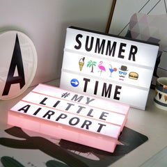 Alphabet Handmade Puzzle Light Box Decoration Night Light Home Decoration with Black and White Card, Pink box pink strip, White box white strip, Black box black strip, Black box white strip