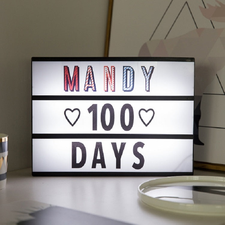 Alphabet Handmade Puzzle Light Box Decoration Night Light Home Decoration with Black and White Card, Pink box pink strip, White box white strip, Black box black strip, Black box white strip