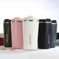 Smart Version Double Stainless steel 304 Coffee Mug Car Thermos Mug Travel Thermo Cup, 380ml Blue, 380ml Pink, 380ml White, 380ml Black, 380ml Green, 510ml White, 510ml Black, 510ml Green, 510ml Blue, 510ml Pink