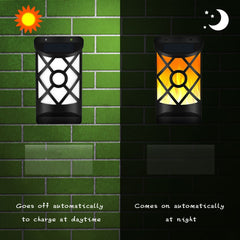 Solar Flame Courtyard Flood Light Wall Lamp Outdoor Lawn Landscape Street Light Induction Lamp, 66 LEDs