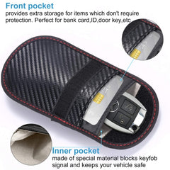 Antimagnetic RFID Car Key Mobile Phone Bag Shielding Set Radiation Cell Phone Pocket, 2 PCS 13 x 8.5cm