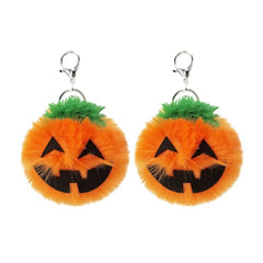 3 PCS Pumpkin Plush Keychains Fashion Car Halloween Key Chain Party Gift, Pumpkin Shape