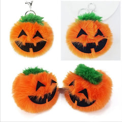 3 PCS Pumpkin Plush Keychains Fashion Car Halloween Key Chain Party Gift, Pumpkin Shape