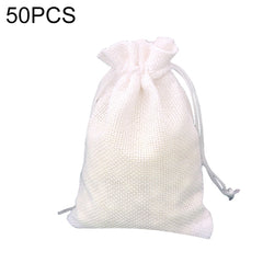 50 PCS Multi size Linen Jute Drawstring Gift Bags Sacks Wedding Birthday Party Favors Drawstring Gift Bags, 10x14cm