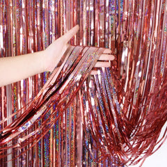 Laser Rain Tinsel Foil Curtain Birthday Party Decoration Tassel Wall,, 1x2m, 1x2.5m, 1x3m