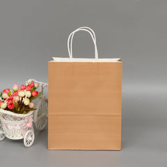 10 PCS Elegant Kraft Paper Bag With Handles for Wedding/Birthday Party/Jewelry/Clothes, 16x22x8cm, 22x27x11cm