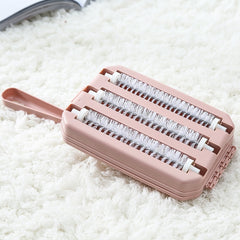Handheld Carpet Sweeper Brush Sofa Bed Pet Hair Debris Crumb Dirt Fur Cleaner Roller Cleaning Tools, Random Color Delivery, Two-row Brush, Three-row Brush