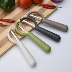 4个一卖 Stainless Steel Round Handle Peeler Sugar Cane Scraper  Fruit Plane, 4 PCS Apple Peeler Knife (Dark Gery), 4 PCS Apple Peeler Knife (Green), 4 PCS Apple Peeler Knife (White), 4 PCS Apple Peeler Knife (Light Gery), 4 PCS Apple Peeler Knife (Black) ...