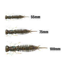 15 PCS 8-color Larvae Silicone Soft Bait Lure Bait, 100MM